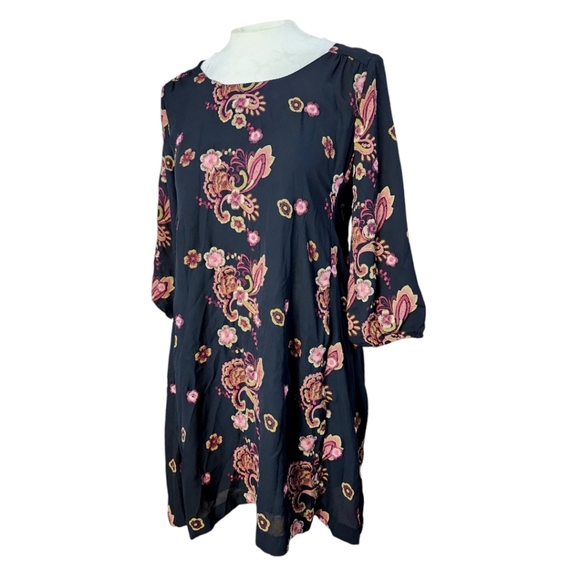 ECI Embroidered Floral Casual Dress, Size L – Multi Color, Open Back Detail - Picture 2 of 11